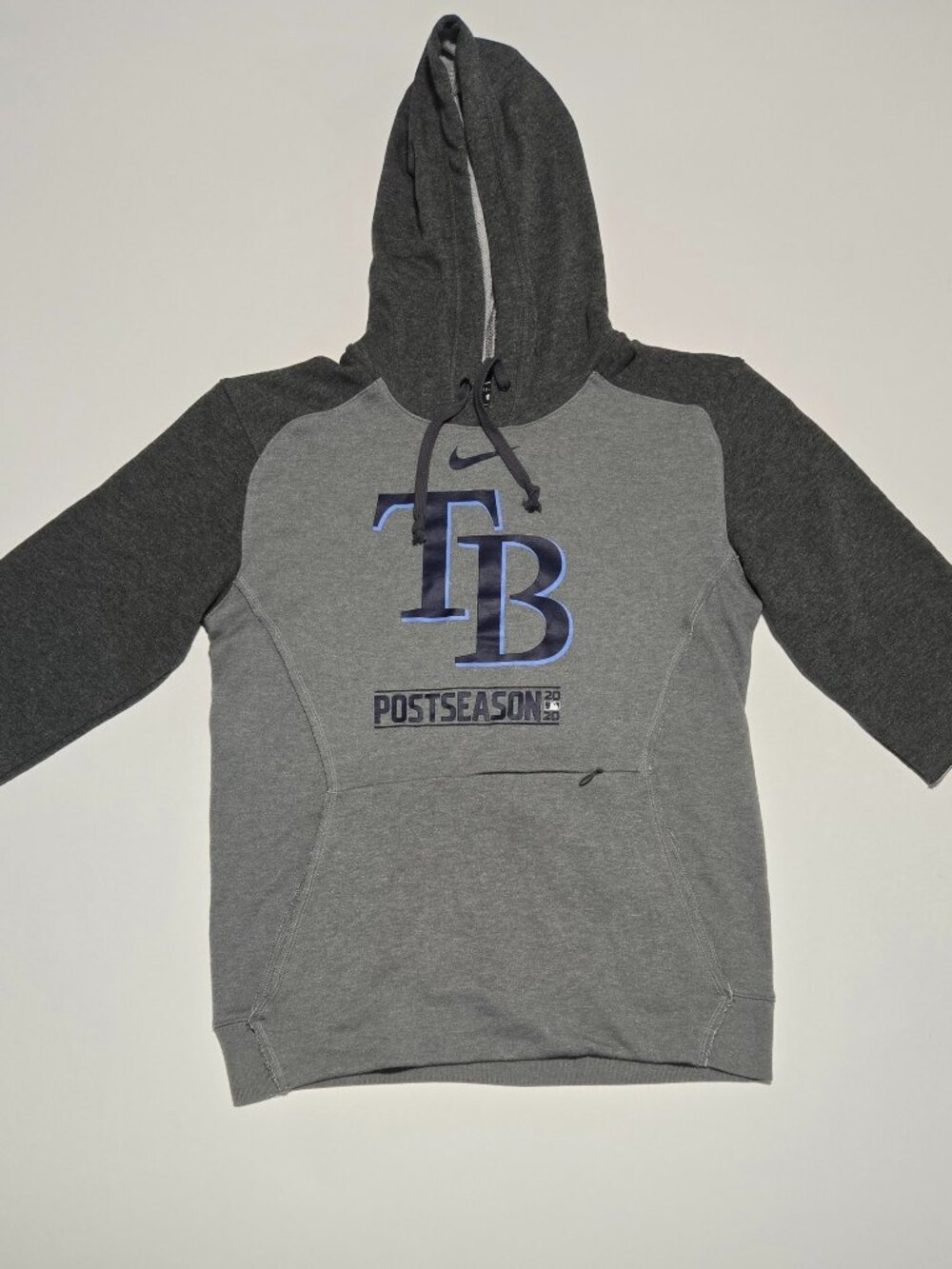 NikeTampa Bay Rays 2020 Postseason Authentic Collection 3/4 Sleeve Hoodie S Gray